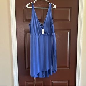 Express blue deep V wrap dress NWT size XL